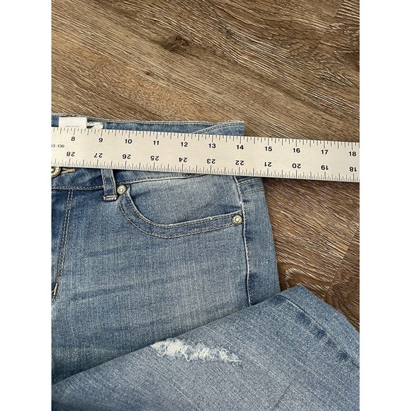 7 Seven For All Mankind High Waist Ankle Skinny Jeans Size 7 Raw Hem Distressed - Picture 5 of 7